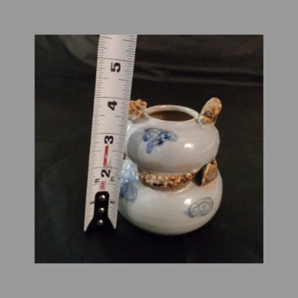 Two Tier 2 Dragon Wrap Planter Mini Dragon Head Handle - Picture 3 of 5